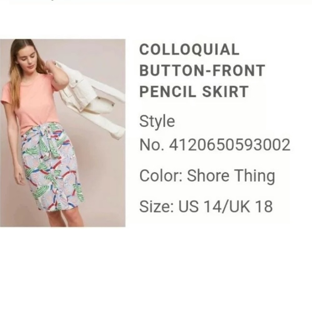 Anthropologie Colloquial button front skirt 12 14